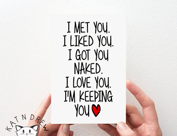 Met You/ Keeping You Card.  PGC098