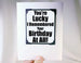 lucky birthday quote magnet card