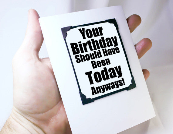 late birthday quote card and magnet