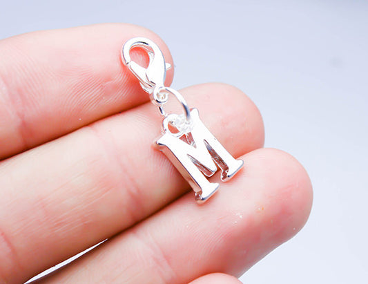 letter m personalized name charm