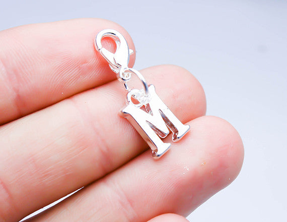letter m personalized name charm
