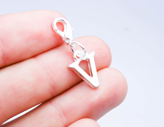 letter v charm for custom bracelet