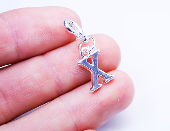 letter x initial charm for charm bracelet