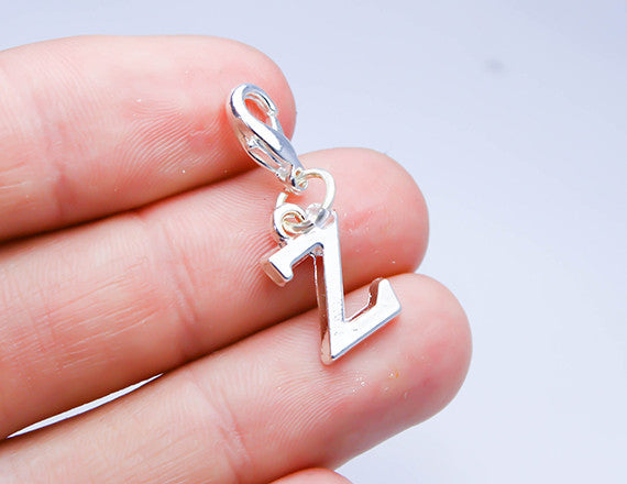 letter z bracelet charm custom alphabet charm