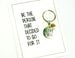 live big keychain wit genuine stone