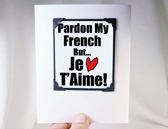 valentine greeting card fun quote in french with magnet