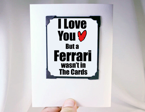 funny gift for guys ferrari card