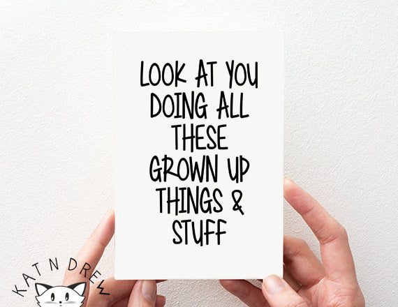 Grown Up Things Card.  PGC120