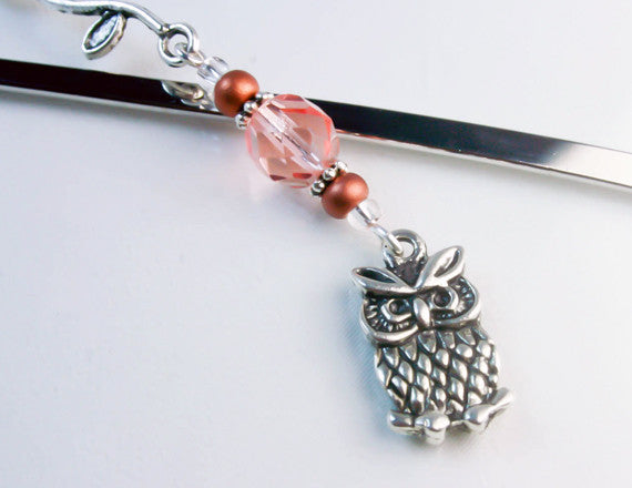 beaded bookmark with owl charm