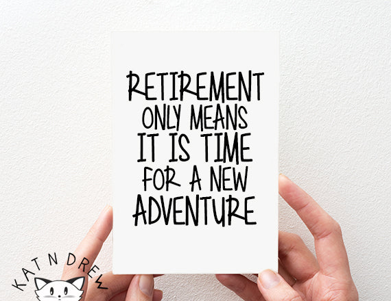 retirement card. new adventure card. retirement adventure