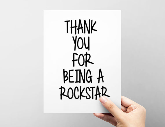 thank you card. rockstar thank you card