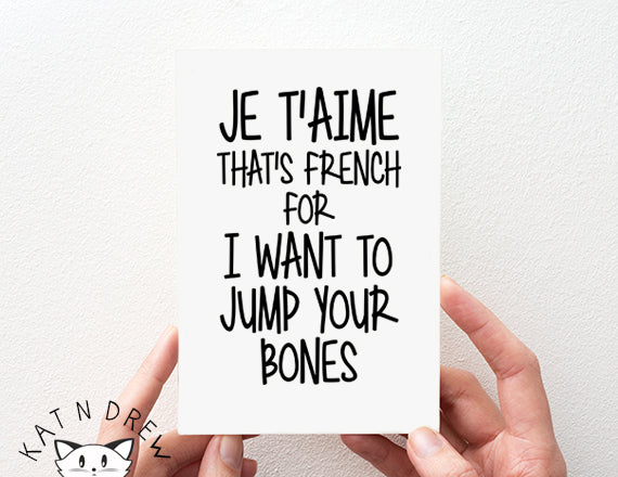 French For/ Jump Your Bones Card.  PGC008