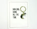 genuine stone keychain and card