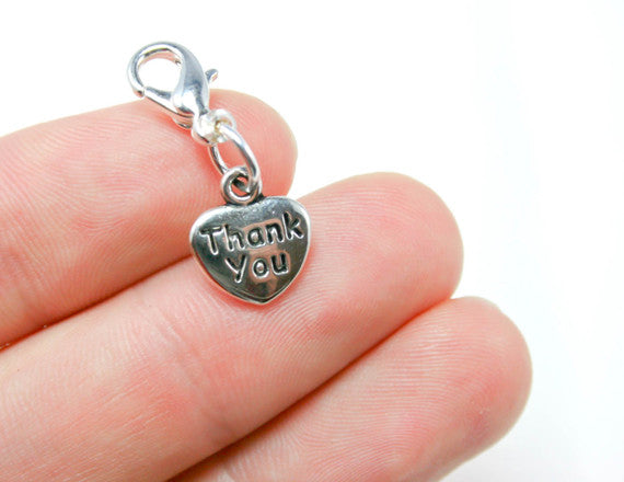 thank you heart charm