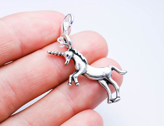 unicorn charm as clip on bracelet charm