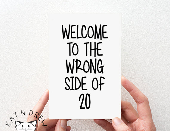 Wrong Side Of 20 Card.  PGC035