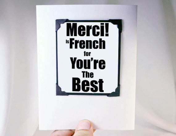 thank you quote merci magnet and card